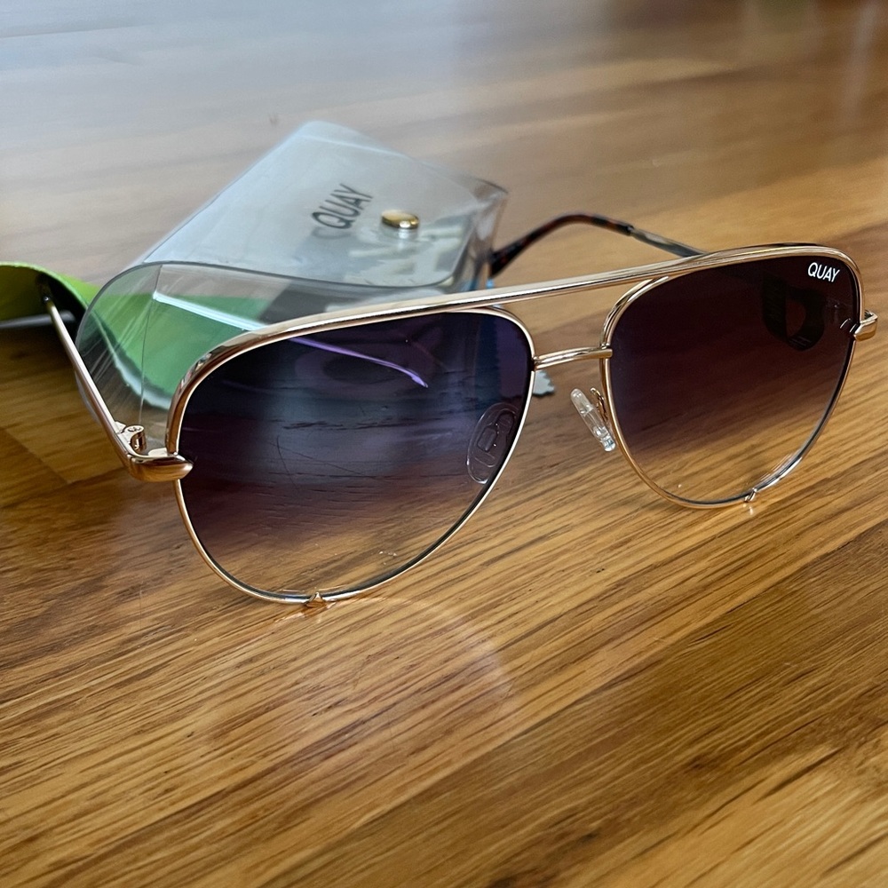 Quay Gold High Key Mini Sunglasses